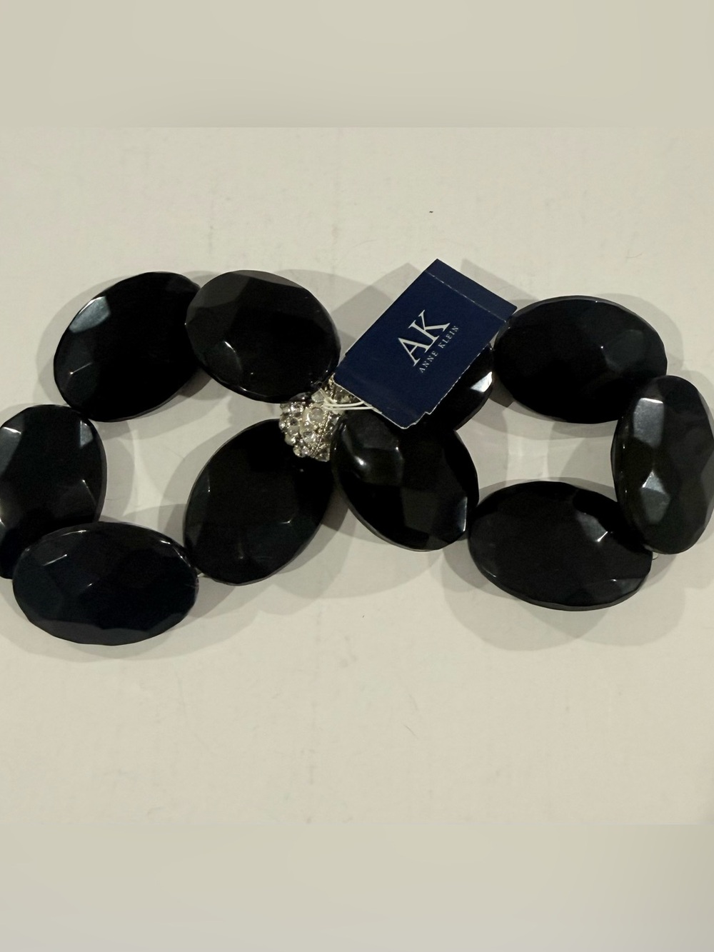 Anne Klein Black Faceted Statement Bracelet double bracelet crystal chunky gift
